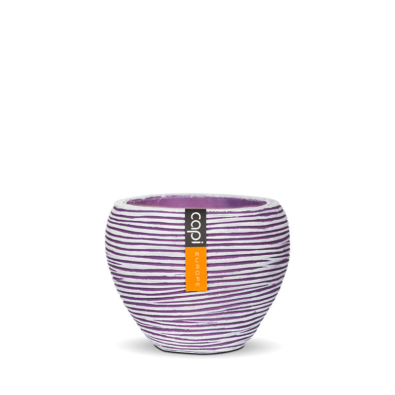 Rib Vase Tapered Round Purple